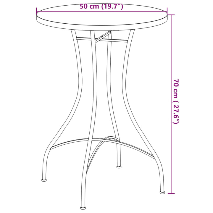 Bistrotafel mozaïek ø50x70 cm keramiek zwart en wit