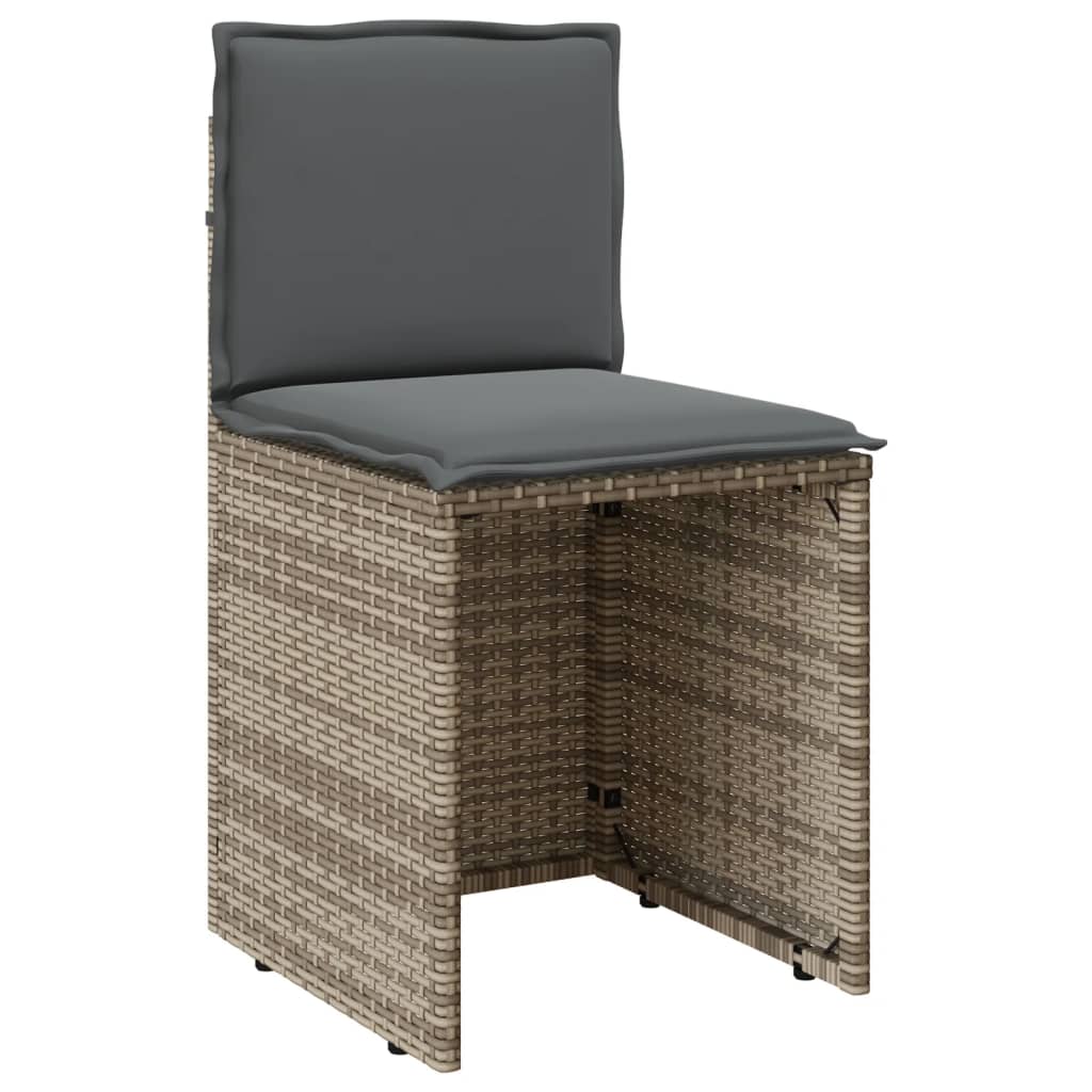 3-delige Bistroset met kussens poly rattan beige