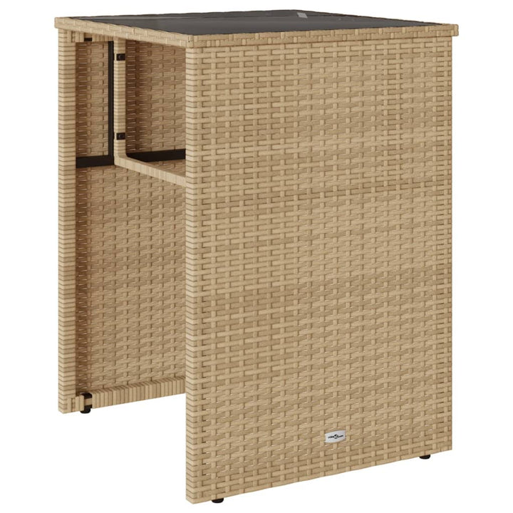 3-delige Bistroset met kussens poly rattan beige