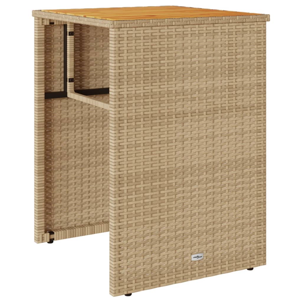 3-delige Bistroset met kussens poly rattan beige