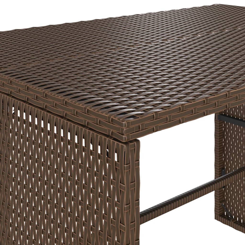 3-delige Tuinset met kussens poly rattan bruin