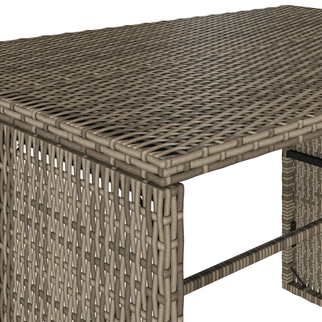 3-delige Tuinset met kussens poly rattan grijs