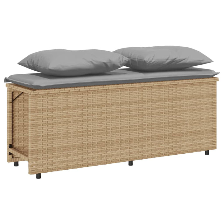 3-delige Tuinset met kussens poly rattan beige