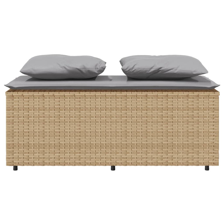 3-delige Tuinset met kussens poly rattan beige