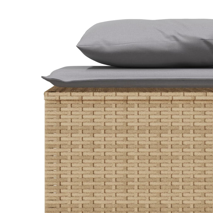 3-delige Tuinset met kussens poly rattan beige