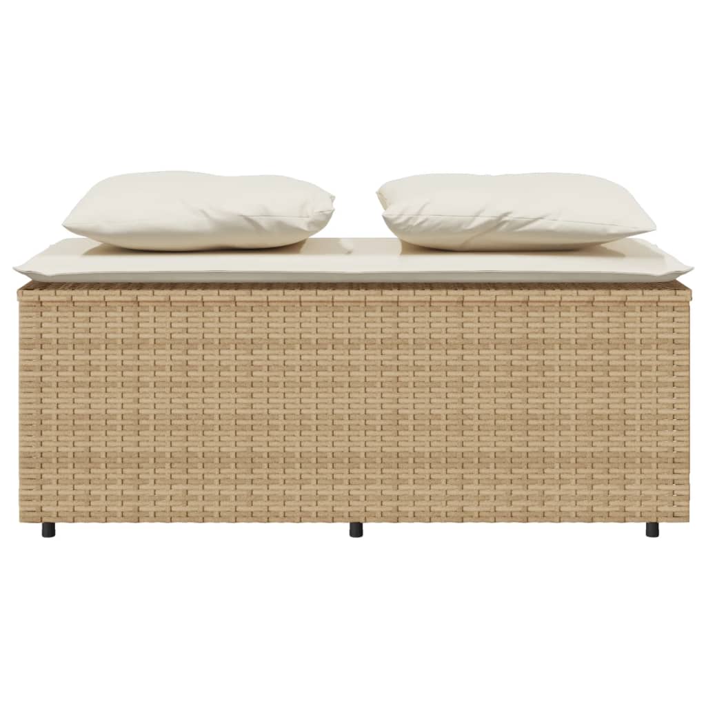 3-delige Tuinset met kussens poly rattan beige