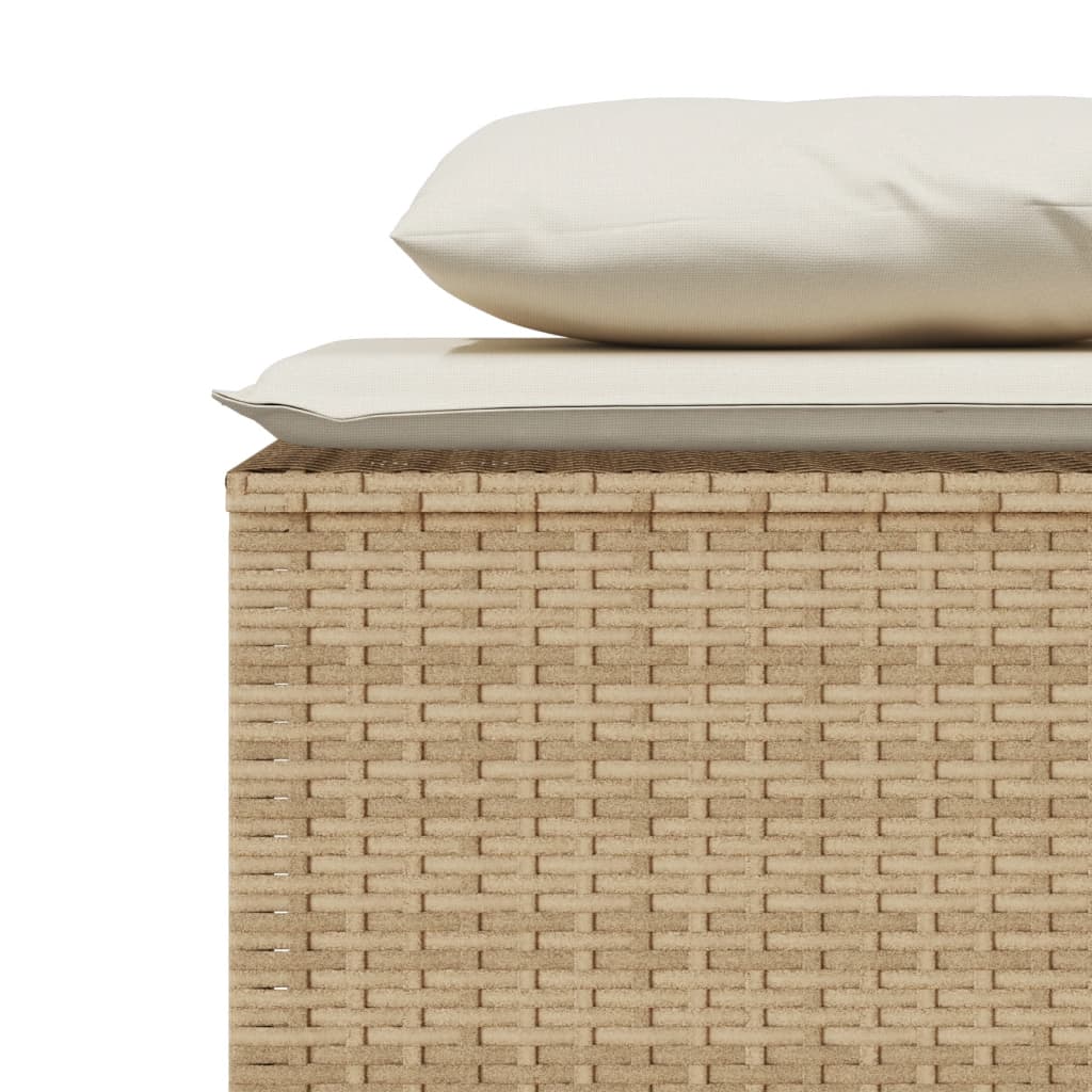 3-delige Tuinset met kussens poly rattan beige