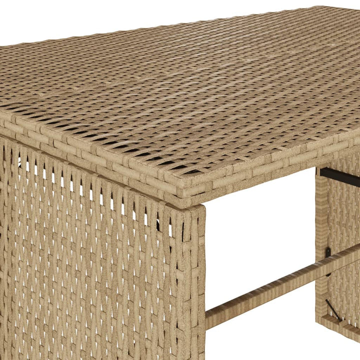 3-delige Tuinset met kussens poly rattan beige