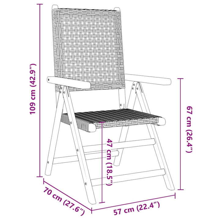 Tuinstoelen 2 st massief acaciahout en poly rattan grijs