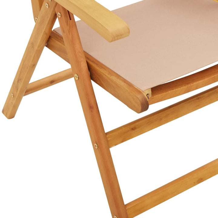 Tuinstoelen 2 st massief acaciahout en stof taupe