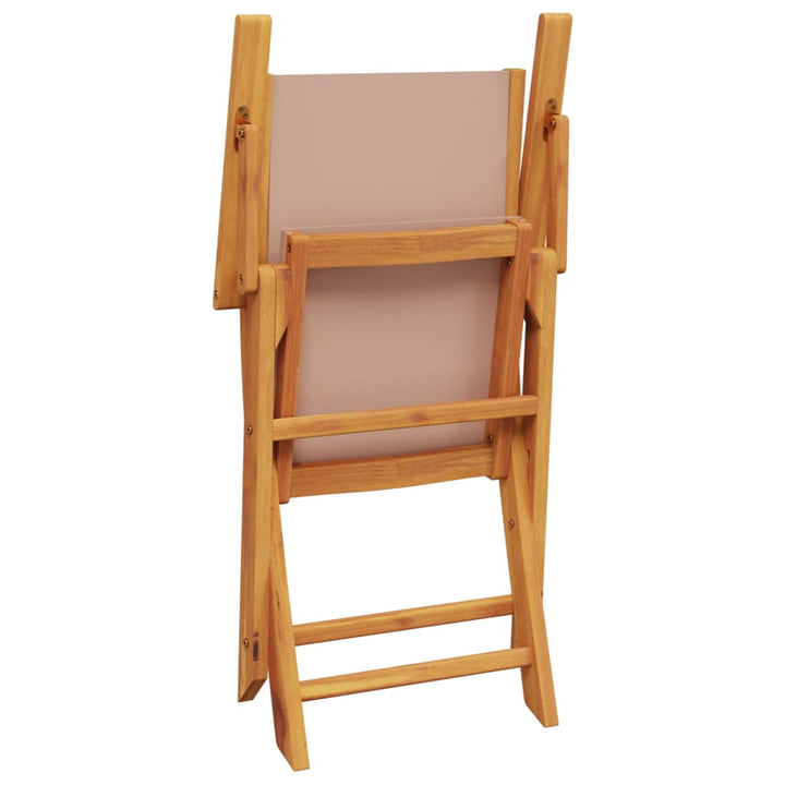 Tuinstoelen 2 st massief acaciahout en stof taupe