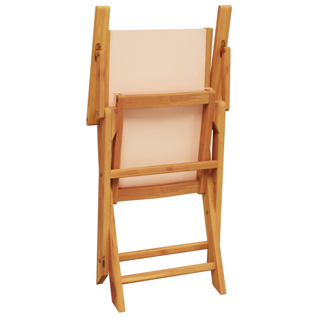 Tuinstoelen 2 st massief acaciahout en stof beige