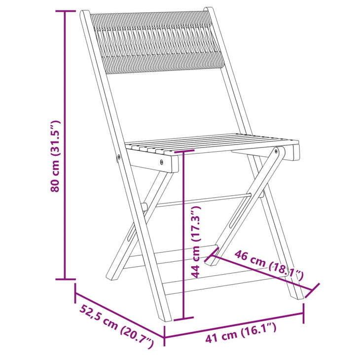 Bistrostoelen 2 st massief acaciahout en polypropeen zwart