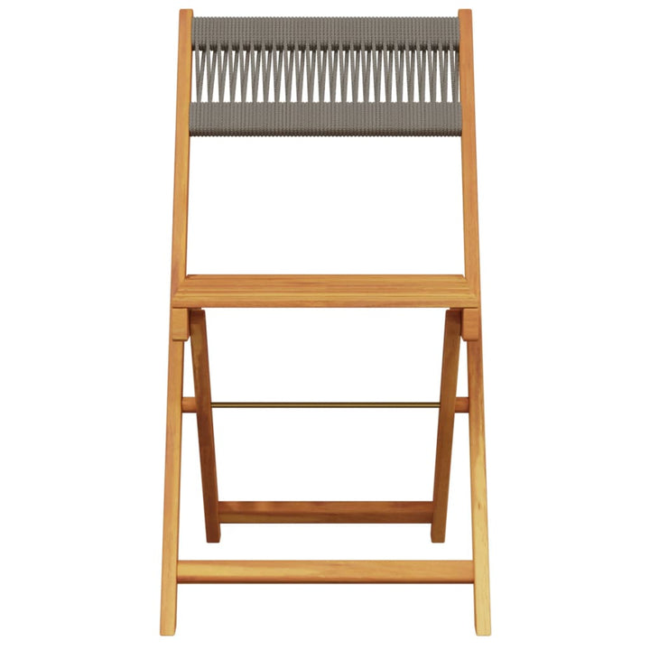 Bistrostoelen 2 st massief acaciahout en polypropeen grijs