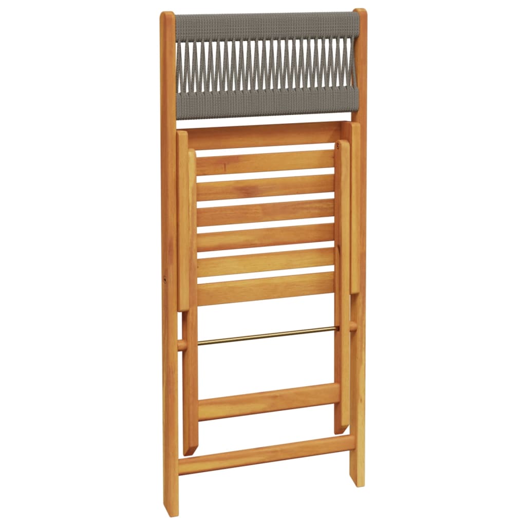 Bistrostoelen 2 st massief acaciahout en polypropeen grijs