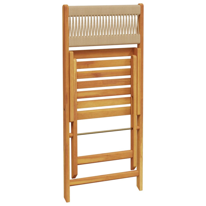 Bistrostoelen 2 st massief acaciahout en polypropeen beige