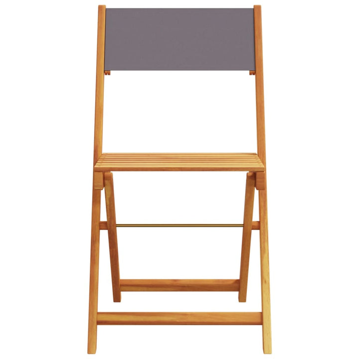 Bistrostoelen 2 st massief acaciahout en stof antracietkleurig