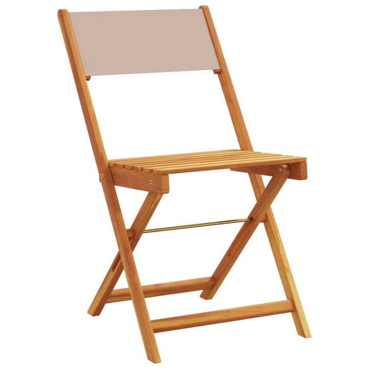 Bistrostoelen 2 st massief acaciahout en stof taupe