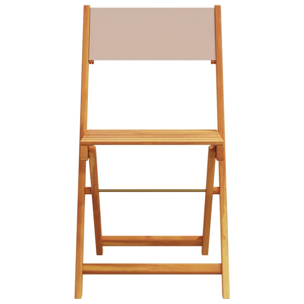 Bistrostoelen 2 st massief acaciahout en stof taupe