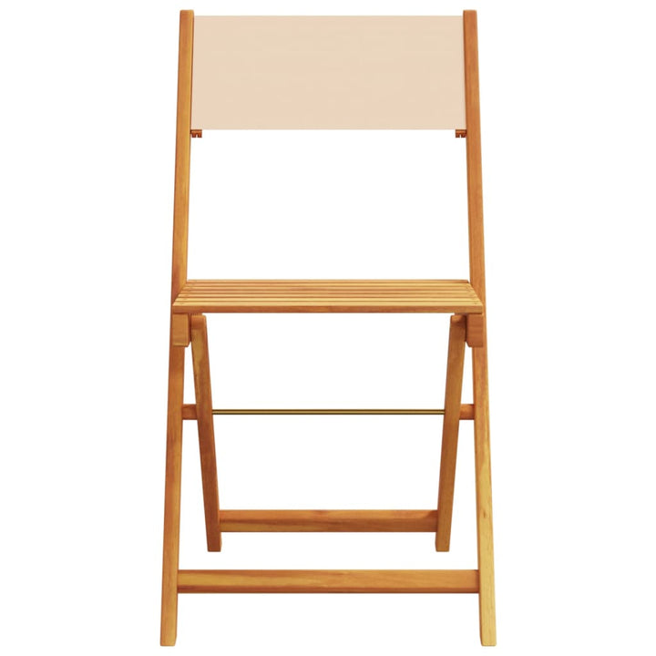 Bistrostoelen 2 st massief acaciahout en stof beige