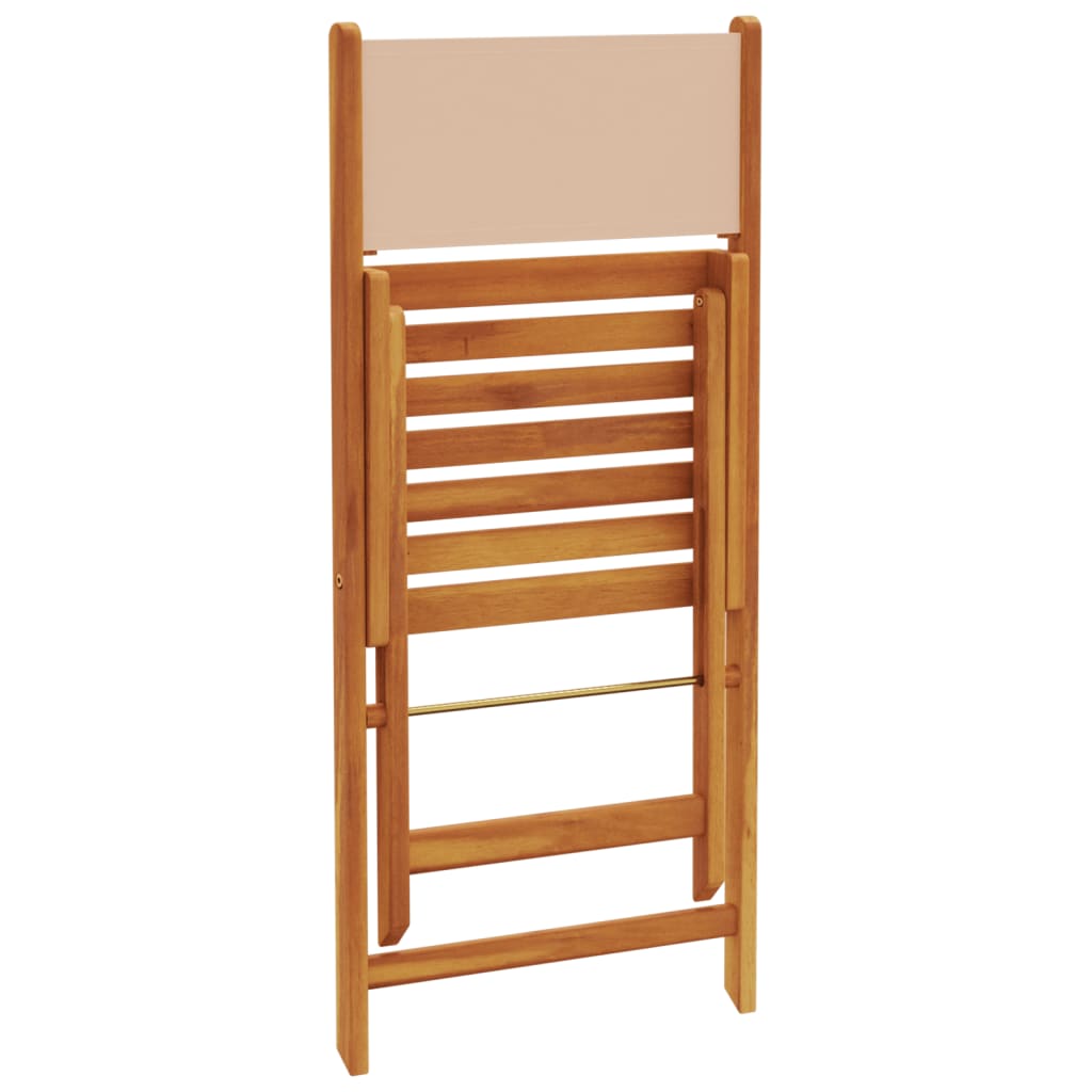 Bistrostoelen 2 st massief acaciahout en stof beige