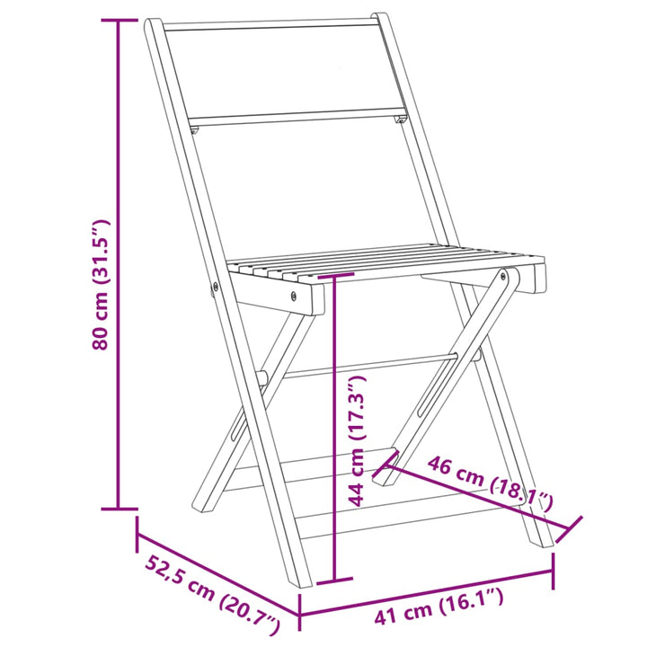 Bistrostoelen 2 st massief acaciahout en stof beige