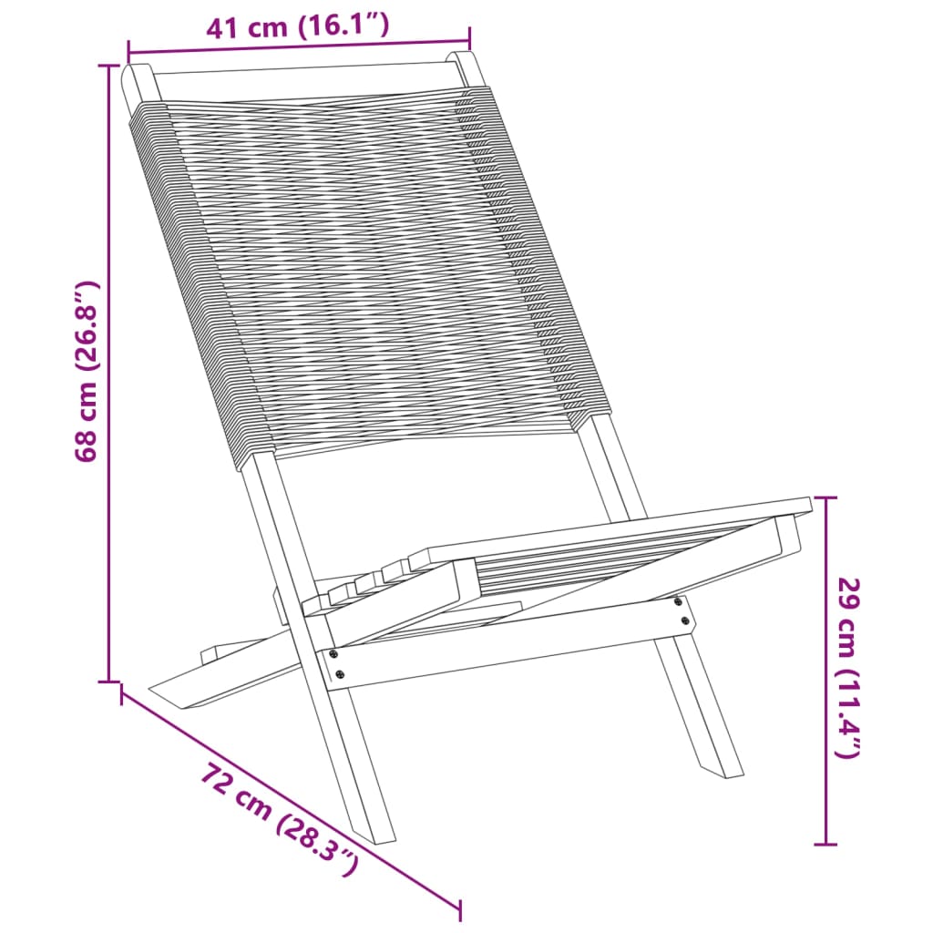 Tuinstoelen 2 st massief acaciahout en polypropeen zwart