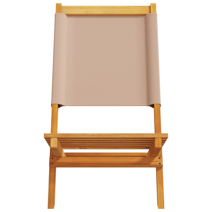 Tuinstoelen 2 st massief acaciahout en stof taupe