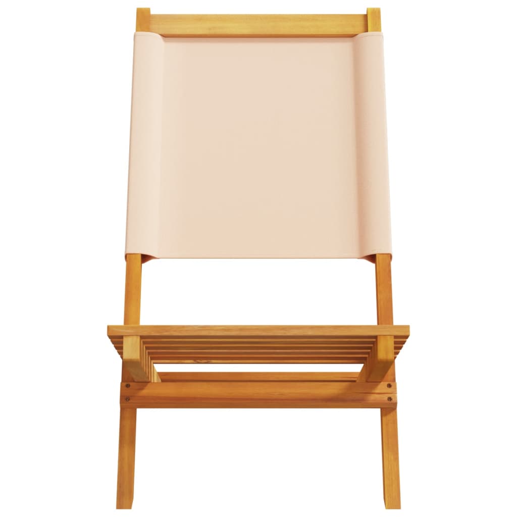 Tuinstoelen 2 st massief acaciahout en stof beige