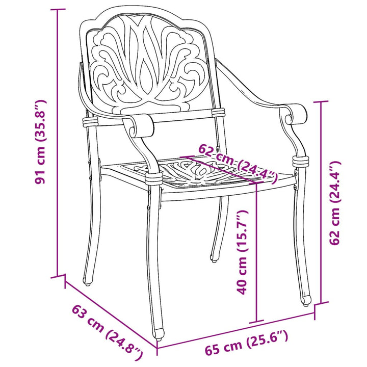 Tuinstoelen 2 st gietaluminium groen