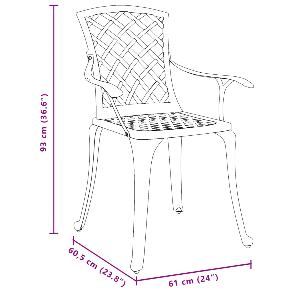 Tuinstoelen 2 st gietaluminium groen