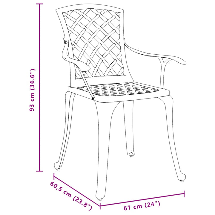 Tuinstoelen 2 st gietaluminium groen