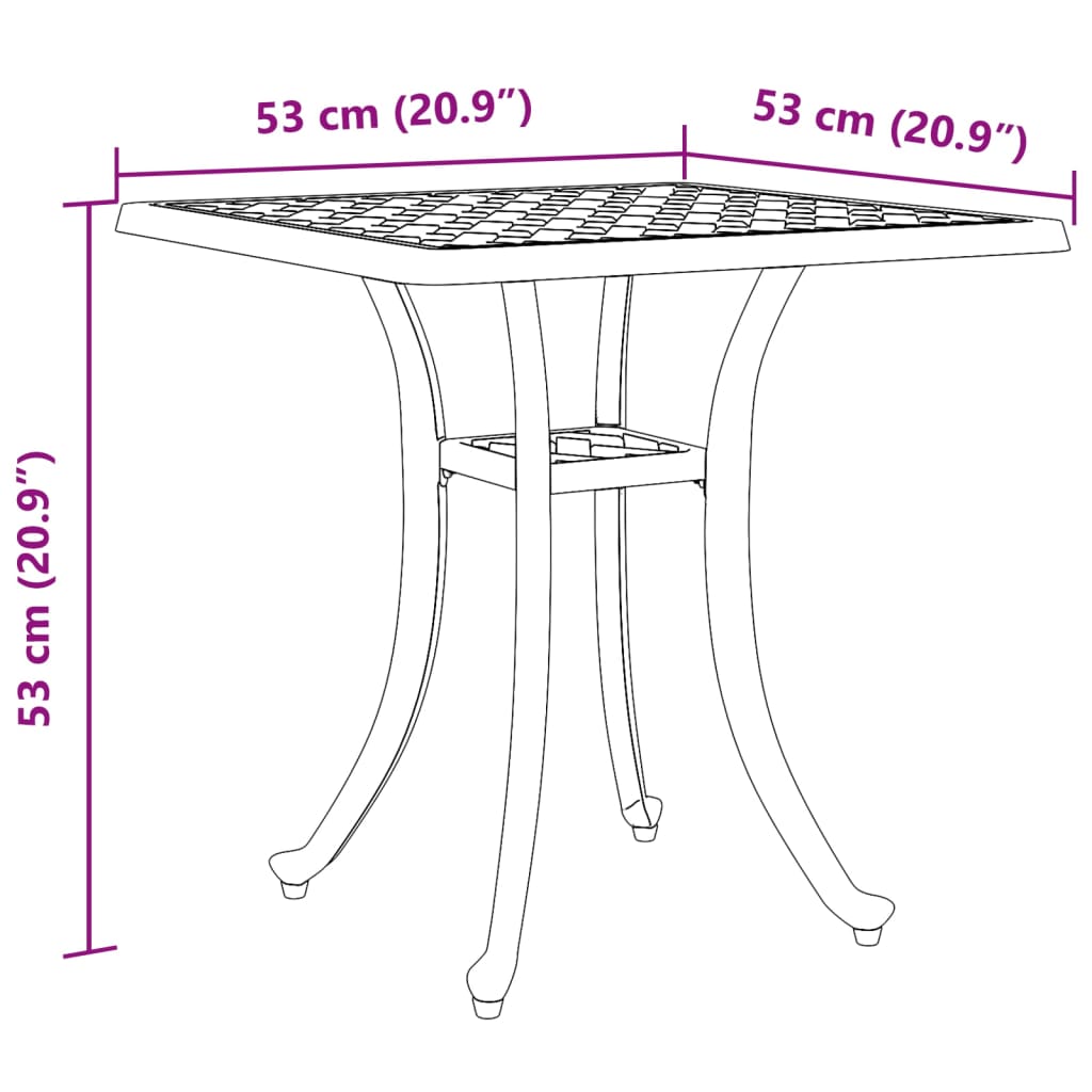 Tuintafel 53x53x53 cm gietaluminium groen