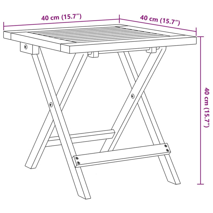 Tuinbijzettafel 40x40x40 cm massief acaciahout