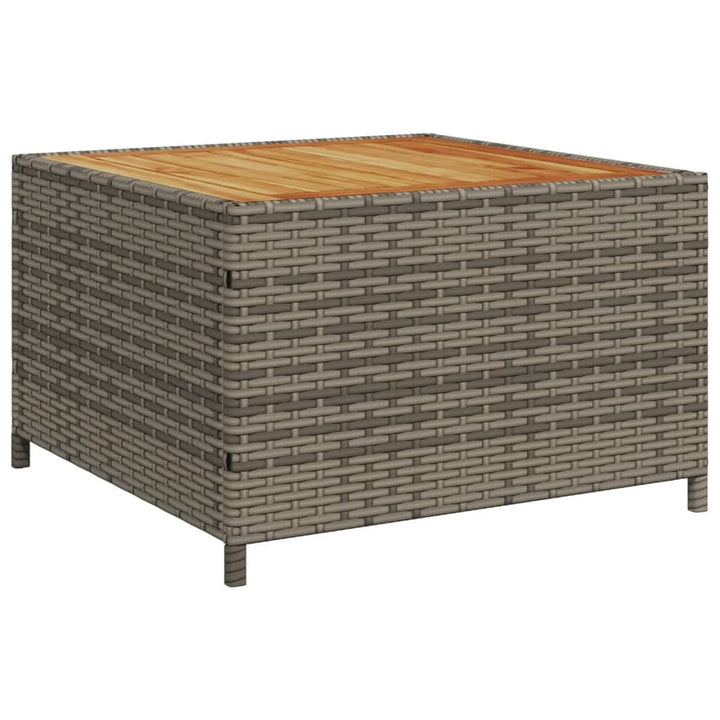 Tuinbank met tafel en kussens L-vormig poly rattan grijs