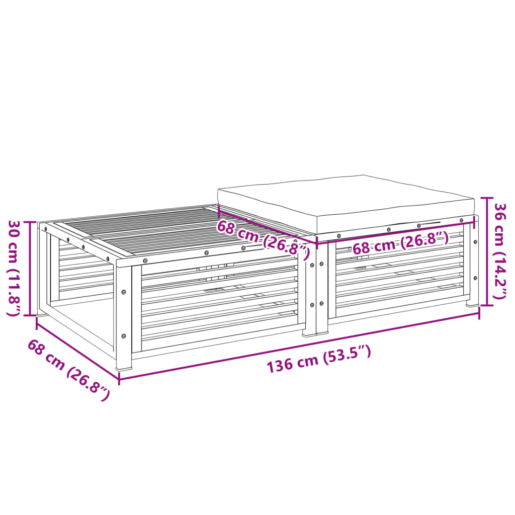 Tuintafel met kruk massief acaciahout