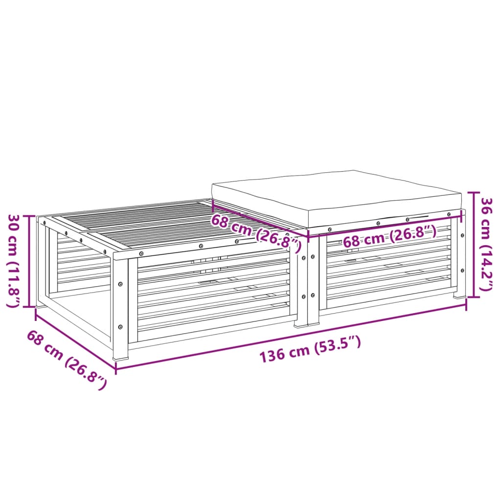 Tuintafel met kruk massief acaciahout