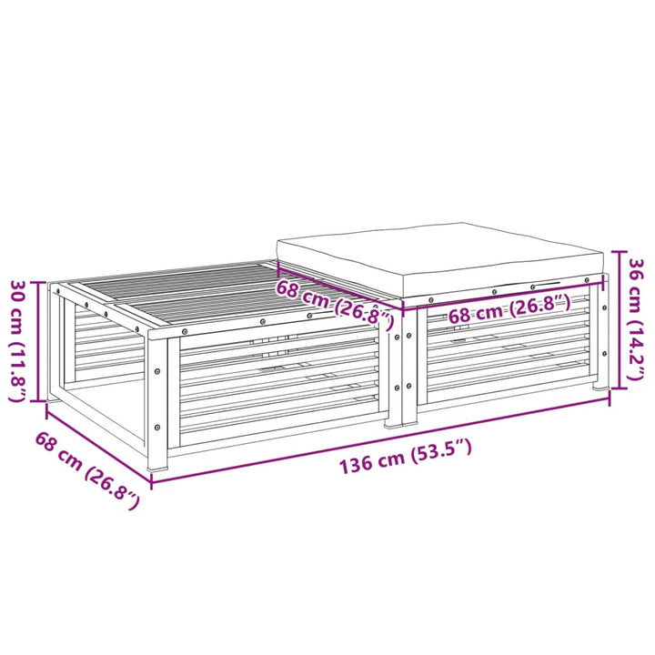 Tuintafel met kruk massief acaciahout