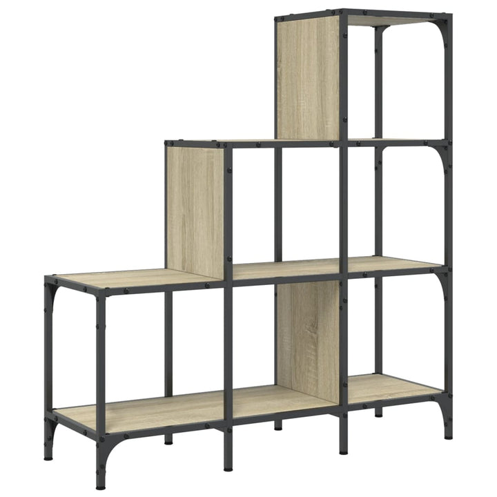 Boekenkast 92x30x102 cm bewerkt hout en metaal sonoma eiken