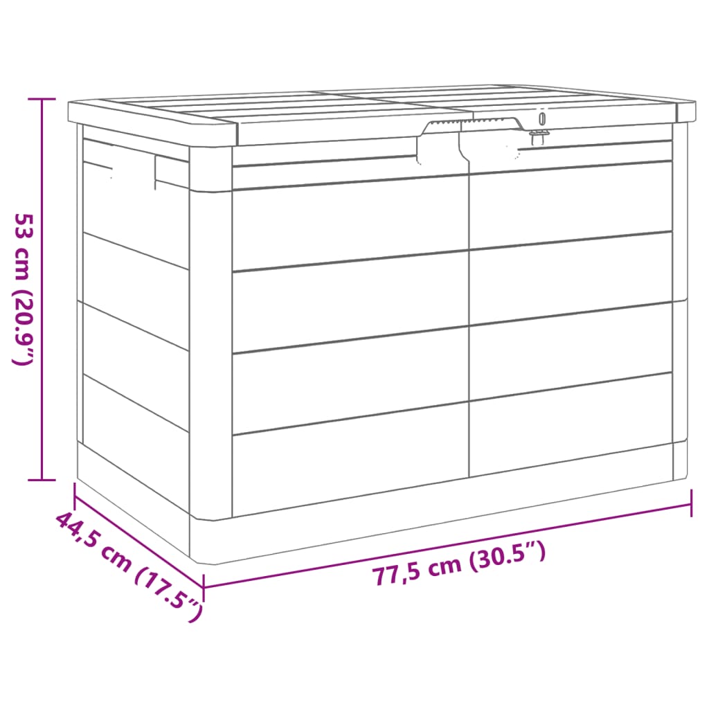 Kussenbox 77,5x44,5x53 cm polypropeen antracietkleurig