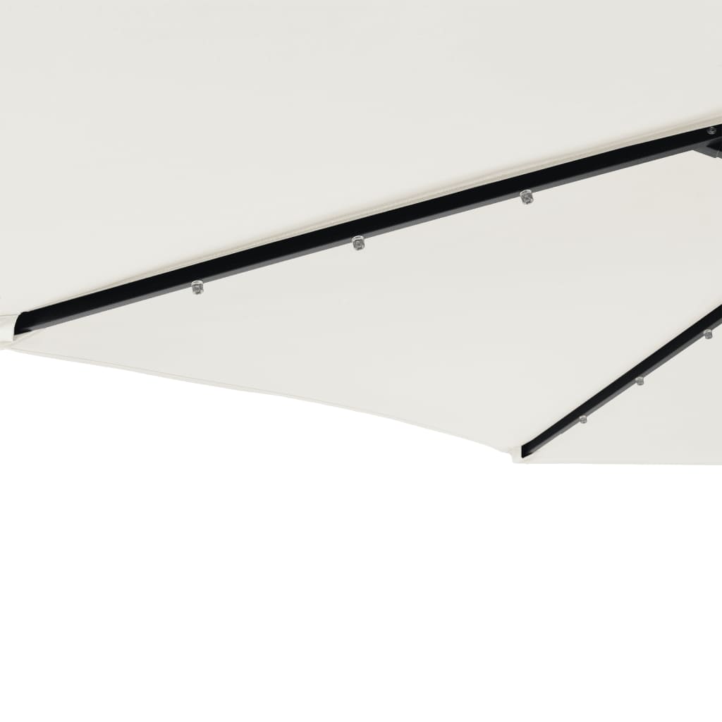 Parasol met LED's en stalen paal 225x225x212 cm wit