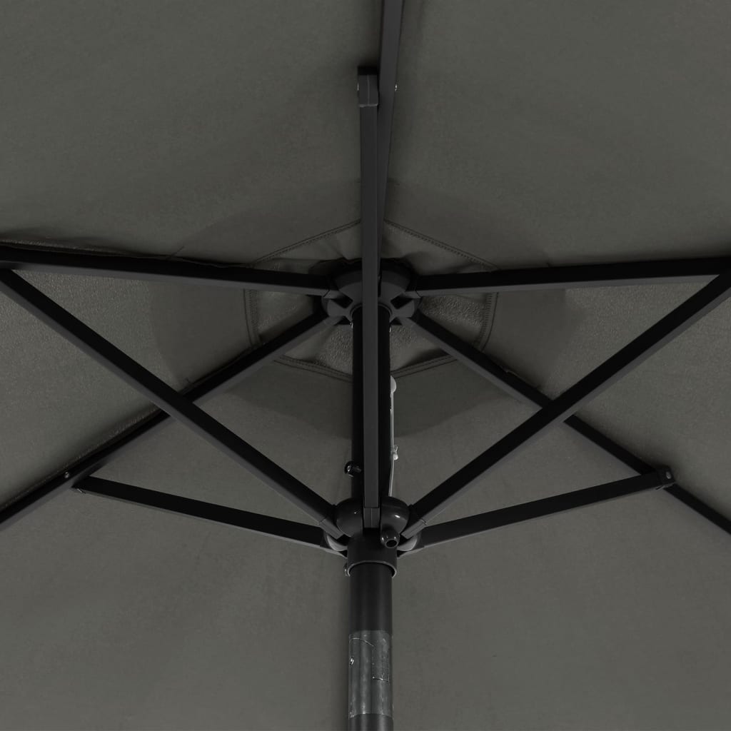 Parasol met LED's en stalen paal 225x225x212cm antracietkleurig