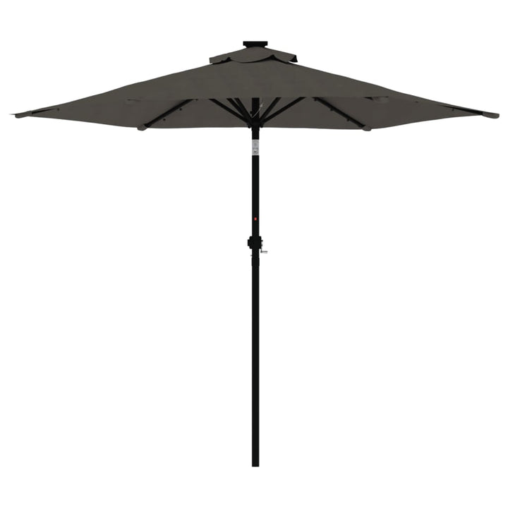 Parasol met LED's en stalen paal 225x225x212cm antracietkleurig