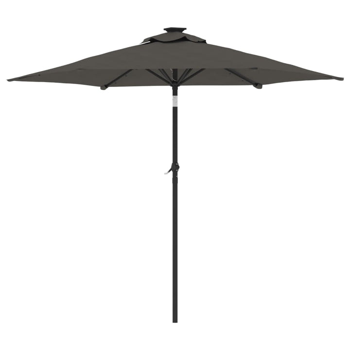 Parasol met LED's en stalen paal 225x225x212cm antracietkleurig