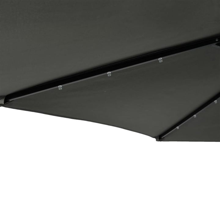 Parasol met LED's en stalen paal 225x225x212cm antracietkleurig