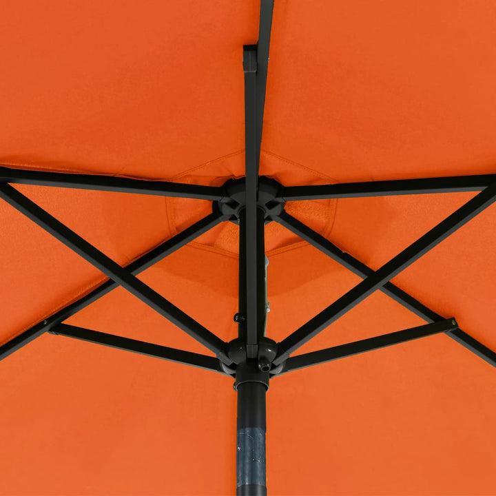 Parasol met LED's en stalen paal 225x225x212 cm terracotta