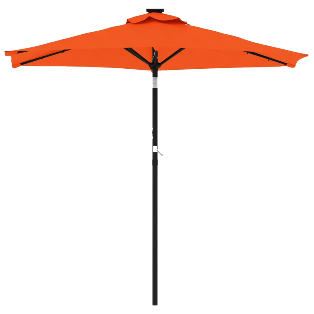 Parasol met LED's en stalen paal 225x225x212 cm terracotta