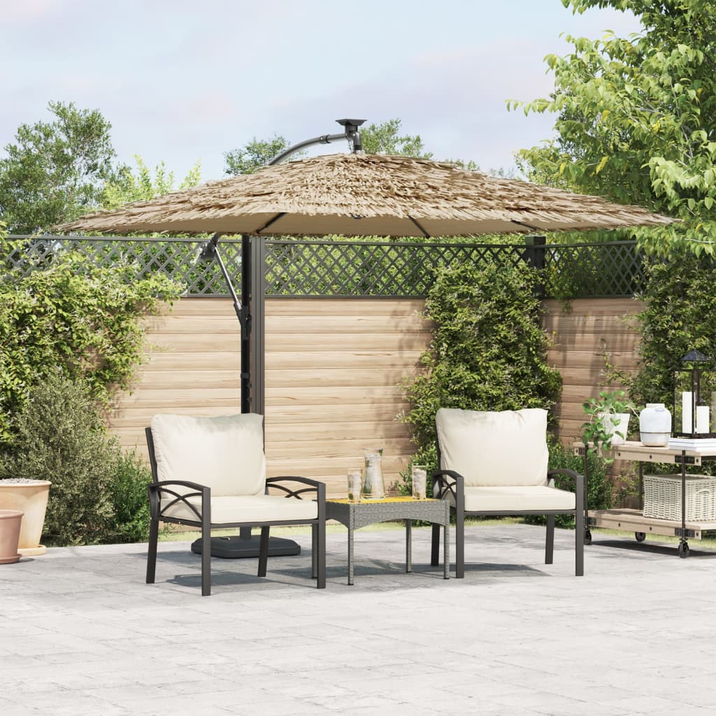 Parasol met stalen paal 290x290x238 cm bruin