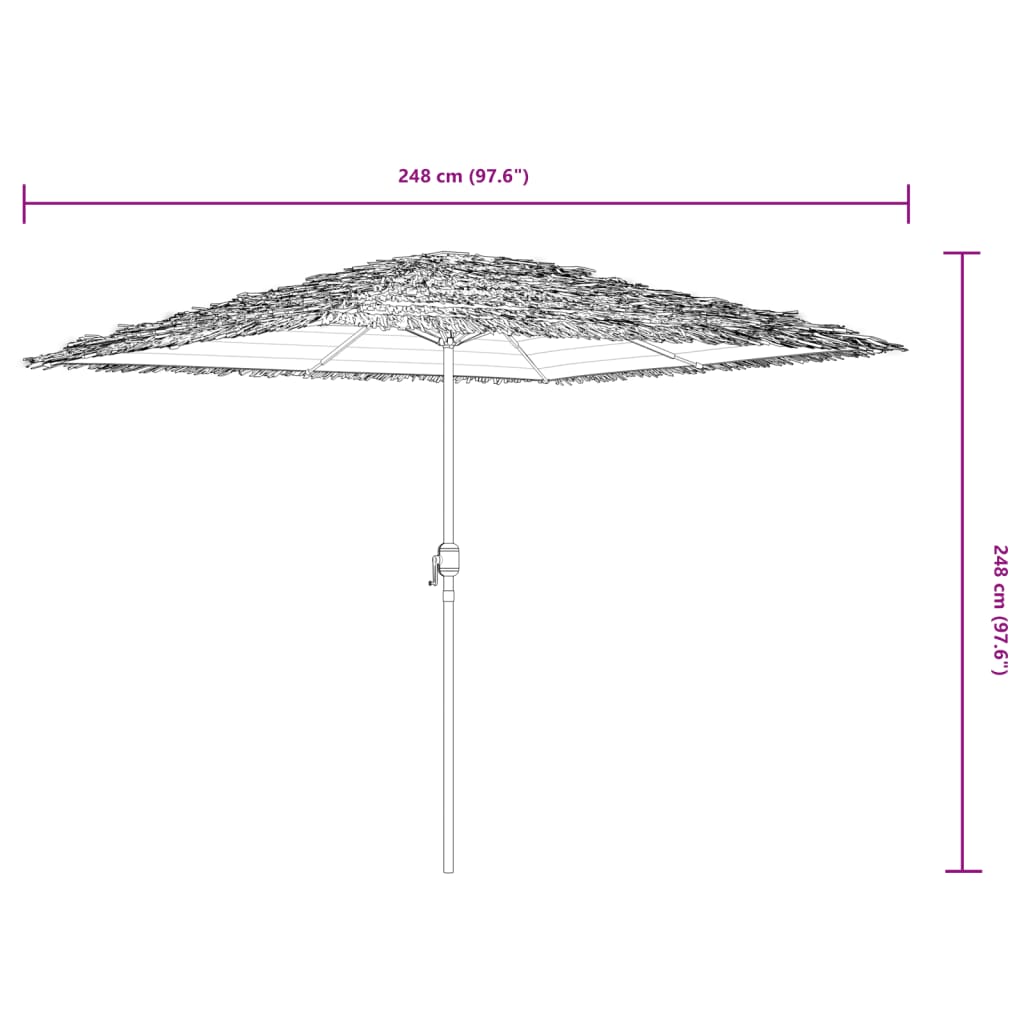 Parasol met stalen paal 248x248x248 cm bruin