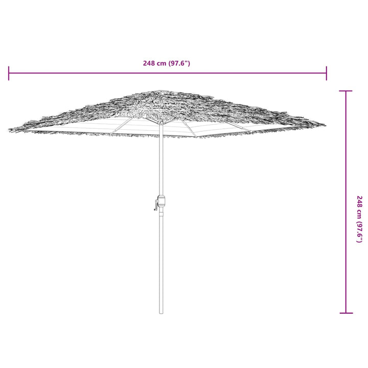 Parasol met stalen paal 248x248x248 cm bruin